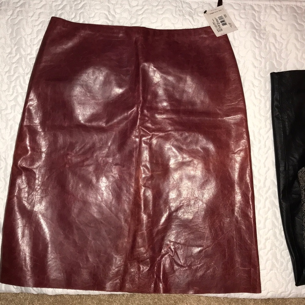 NWT- Calvin Klein leather skirt sz: 8